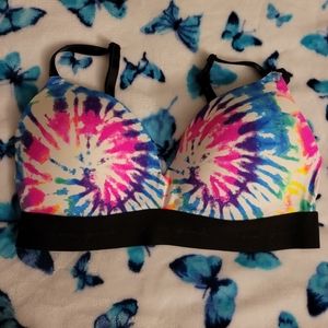 🌈 TIE DYE PINK Victoria's Secret Wireless Bra - 34D